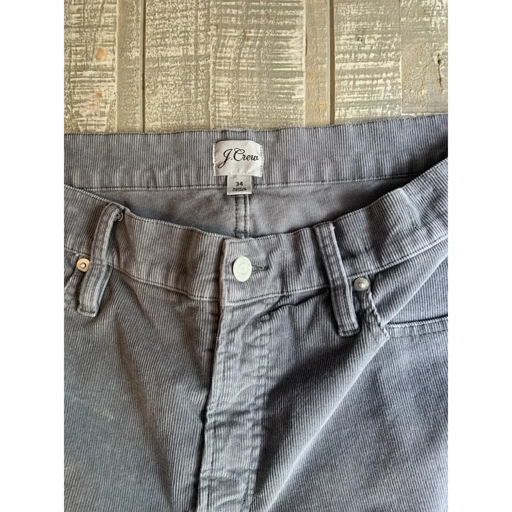 J Crew Pants Womens Size 34 Gray Corduroy Vintage Slim Straight Casual Office‎